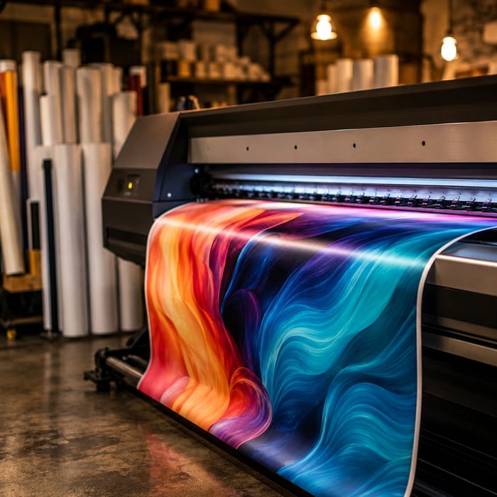 Digitaldruck: Großformatdrucker mit farbigem Banner